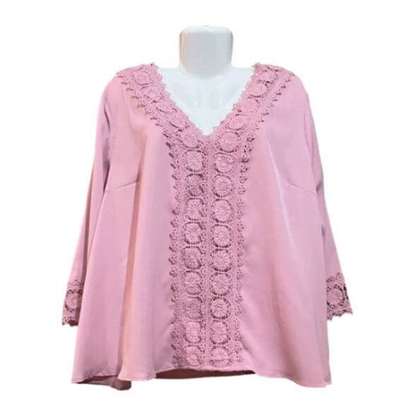 SHEIN Curvy Women's Black & Pink Blouse Set of 2 | Size 20 (4XL) - Picture 8 of 12